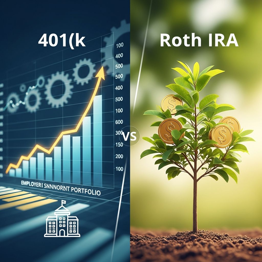 Compare 401(k) and Roth IRA retirement accounts: contributions, taxes, withdrawals, and which suits your financial goals.