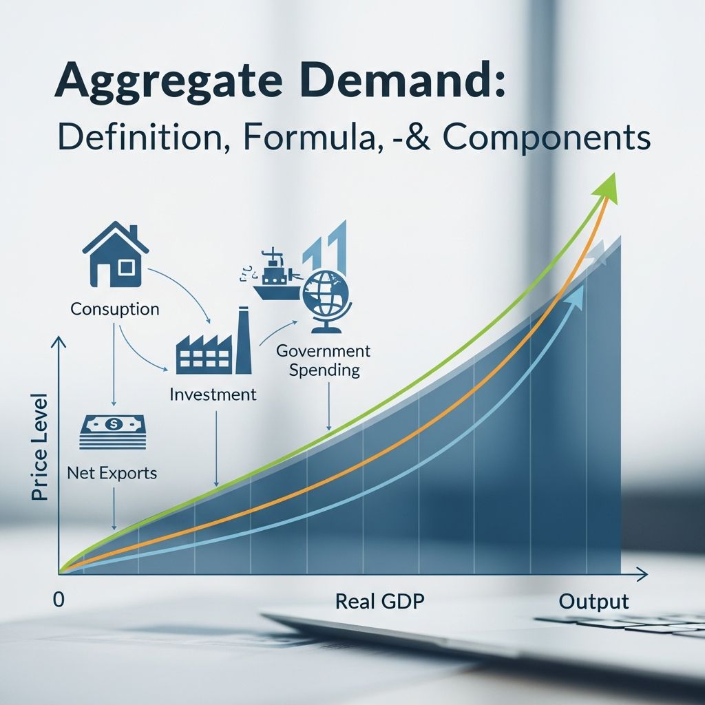 Master aggregate demand economics: Learn the formula, components, and curve analysis.