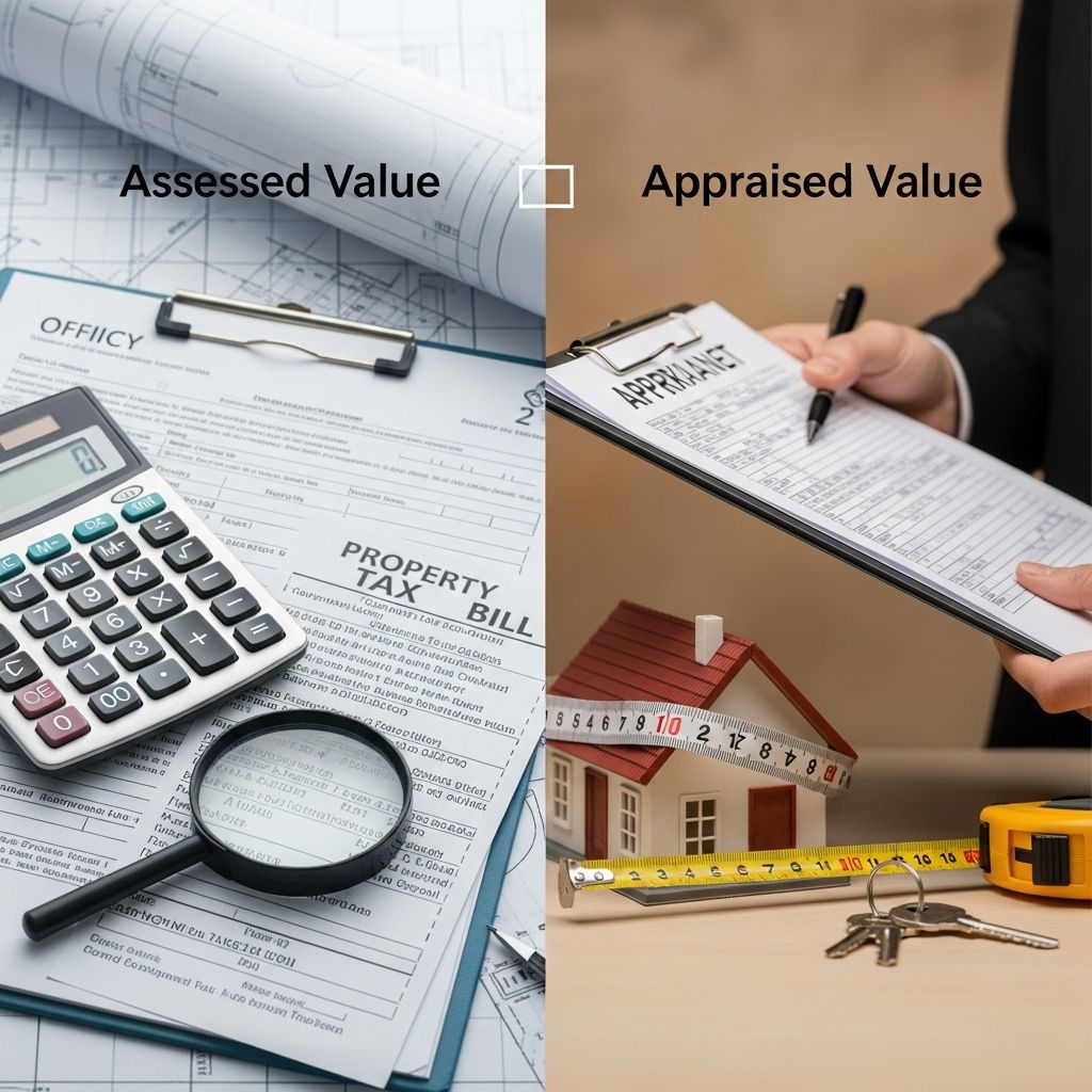 Understand how assessed and appraised values differ and impact property taxes and home loans.