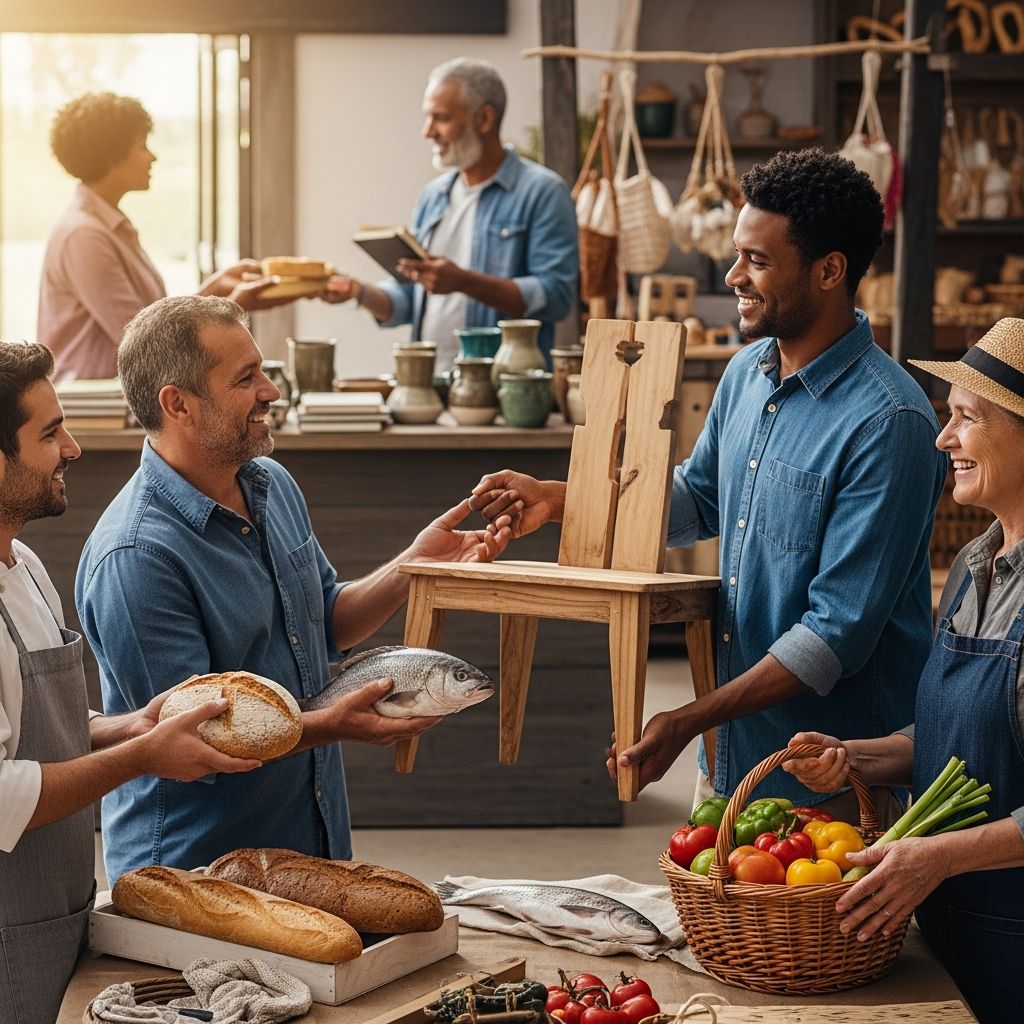 Understanding barter systems: Direct exchange of goods and services without currency.