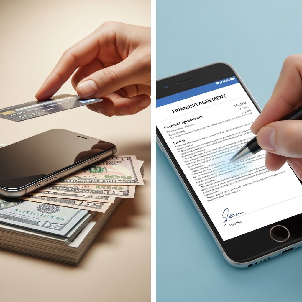 Explore the pros and cons of purchasing versus financing your next smartphone.