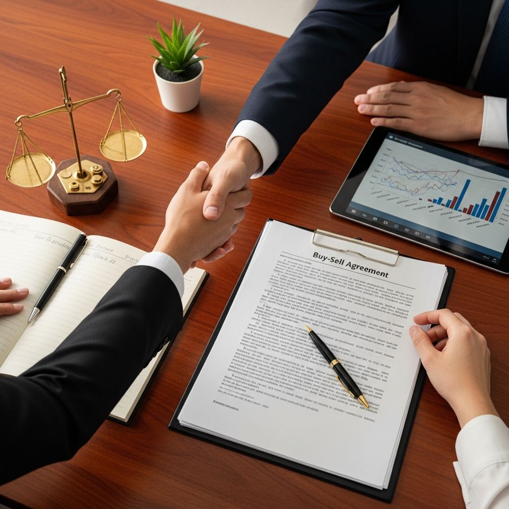 Complete guide to buy-sell agreements: protect your business ownership with legally binding contracts.