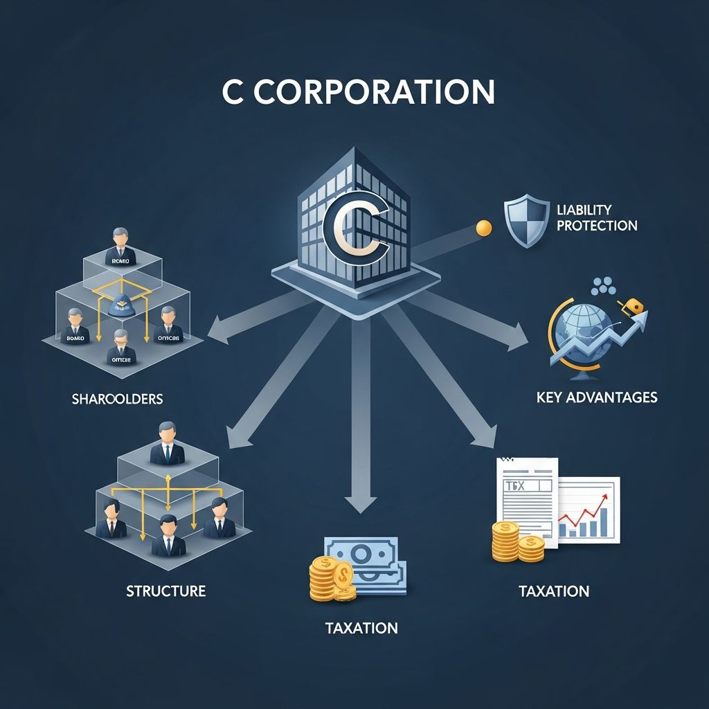 Complete guide to C corporations: taxation, liability protection, and business structure fundamentals.
