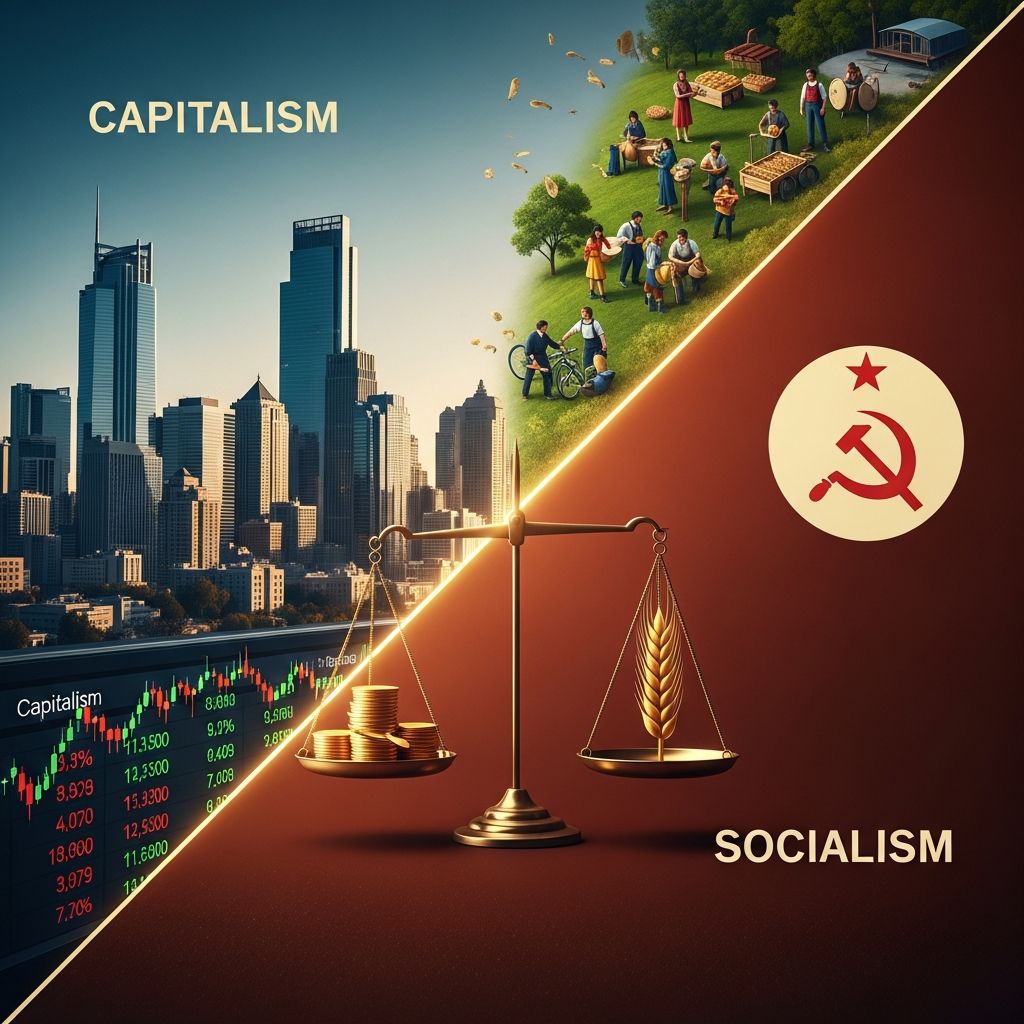 Understanding the key differences, advantages, and disadvantages of capitalist and socialist economies.