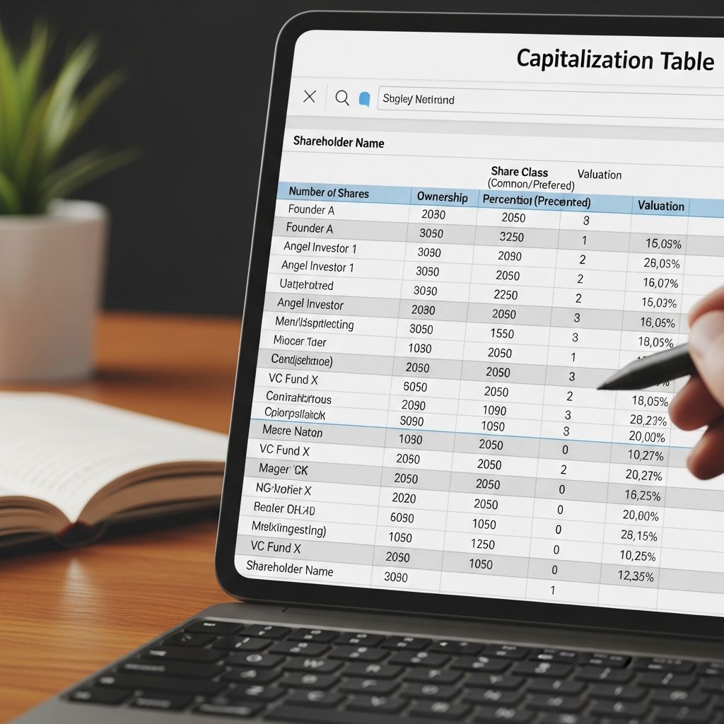 Master cap tables: Essential guide to equity ownership, share structure, and company valuation.