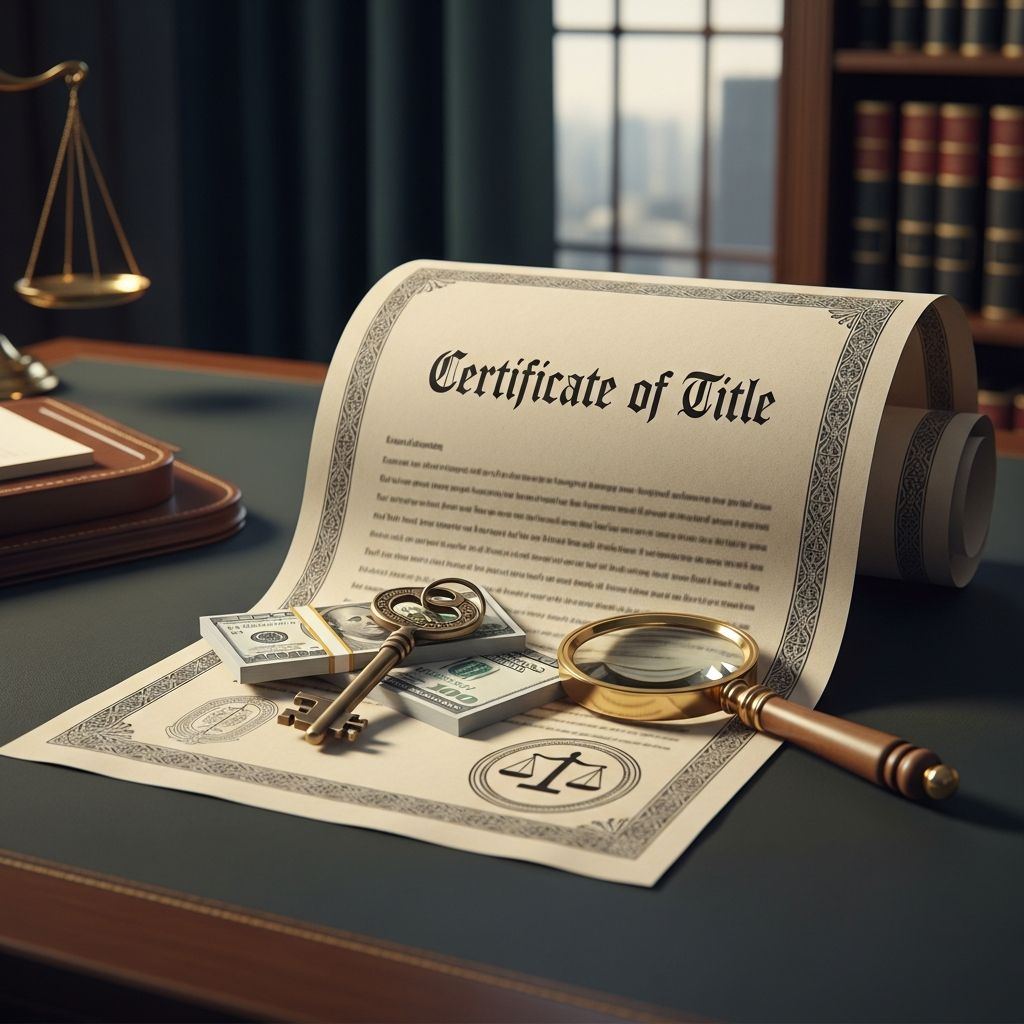 Complete guide to certificates of title: proof of ownership for vehicles, real estate, and personal property.