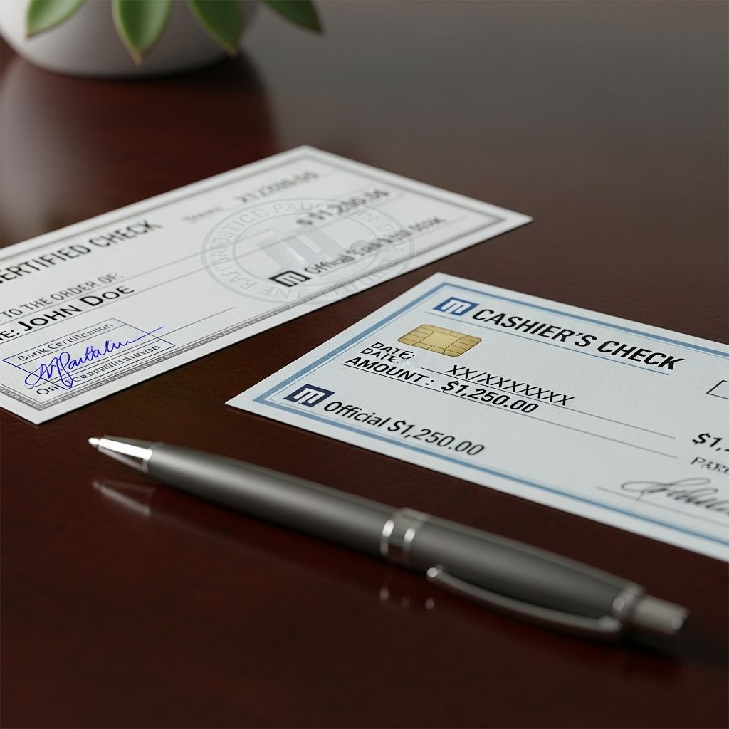 Understand the differences between certified and cashier's checks for secure payments.
