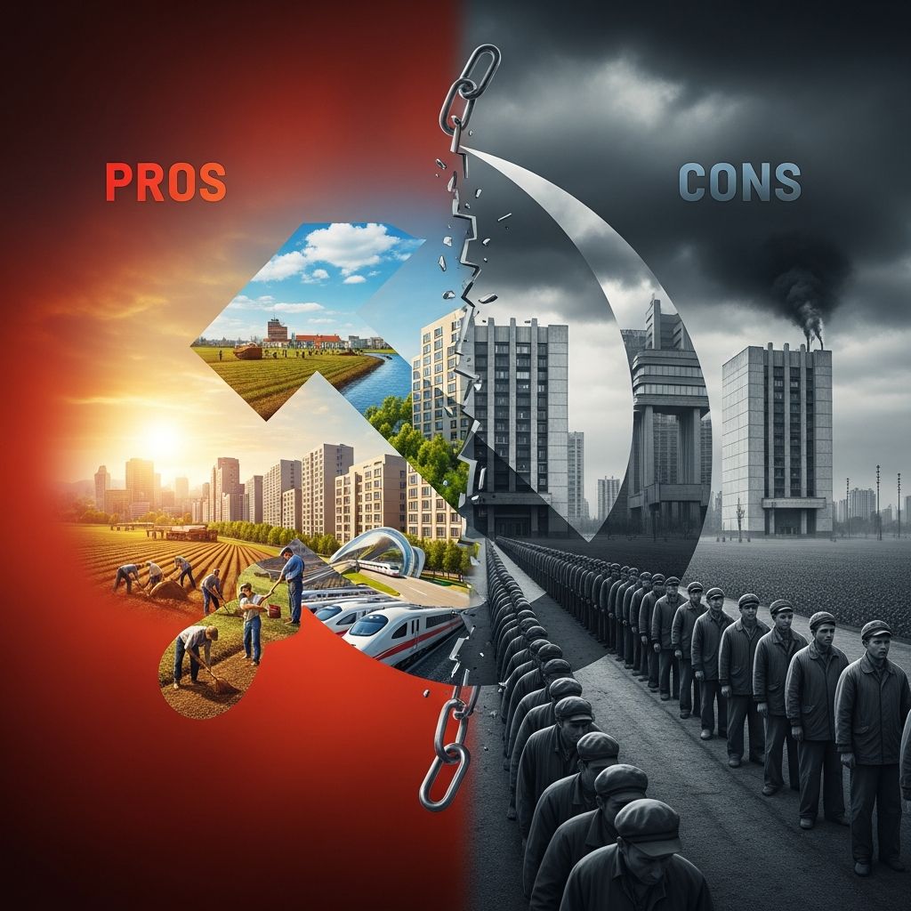 Explore communism's core principles, advantages, disadvantages, and real-world applications.