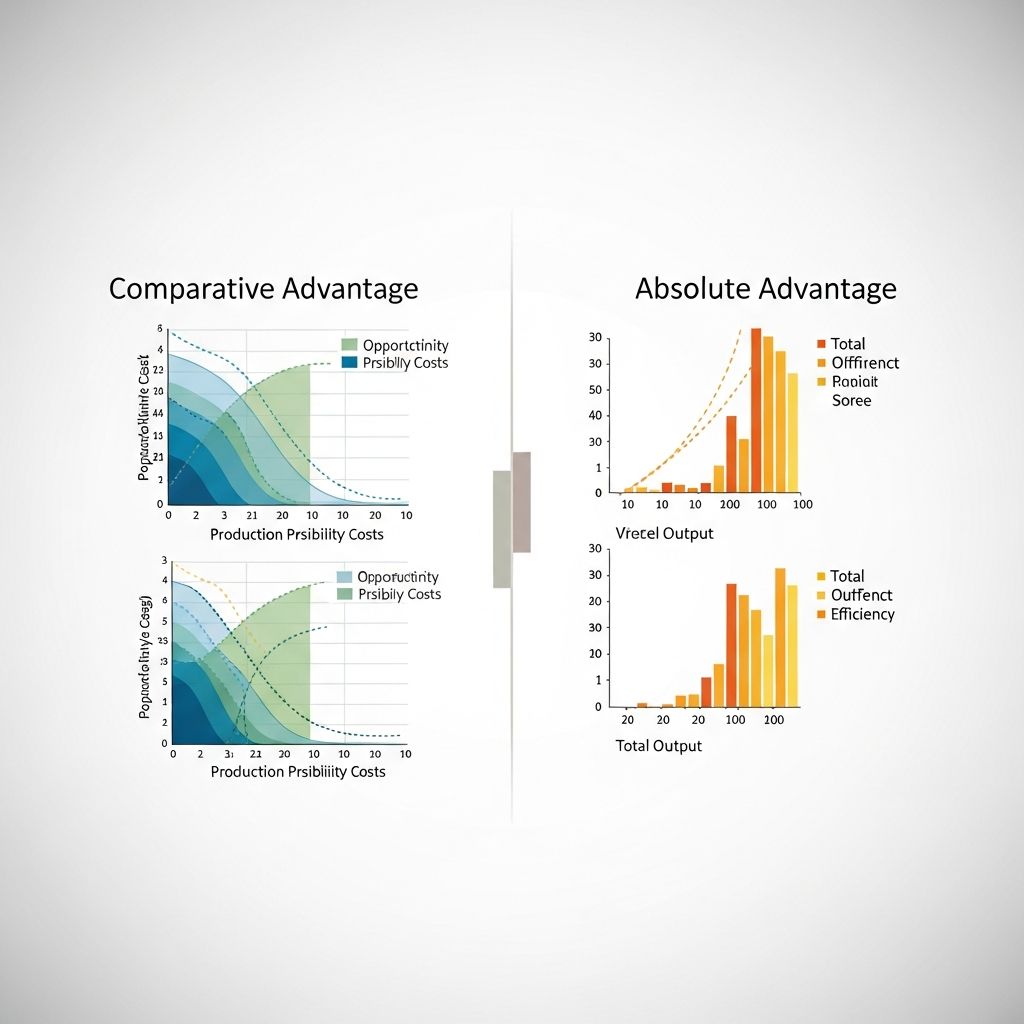 Understand the critical differences between comparative and absolute advantage in international trade and economics.