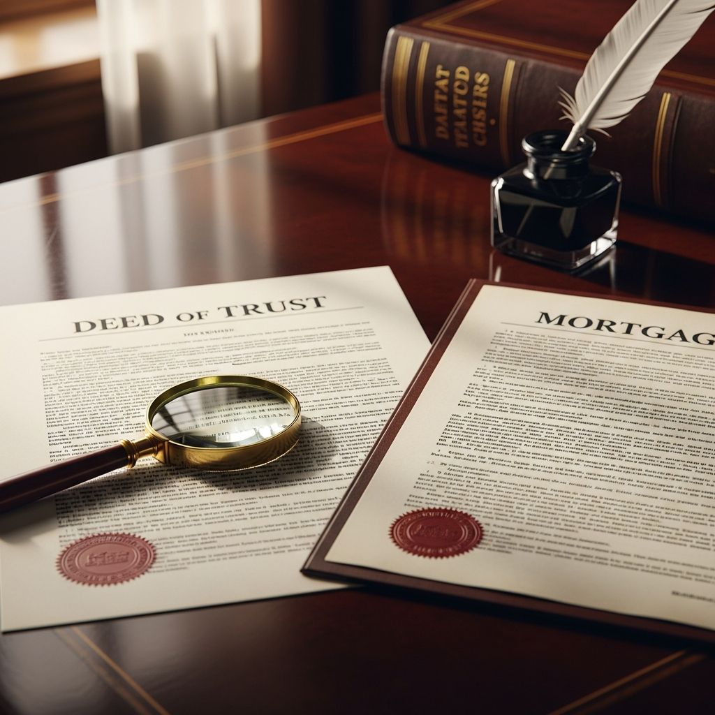 Understand the key differences between deeds of trust and mortgages in real estate transactions.