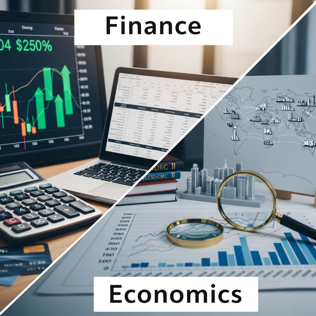 Understand the fundamental distinctions between finance and economics and how they interconnect.
