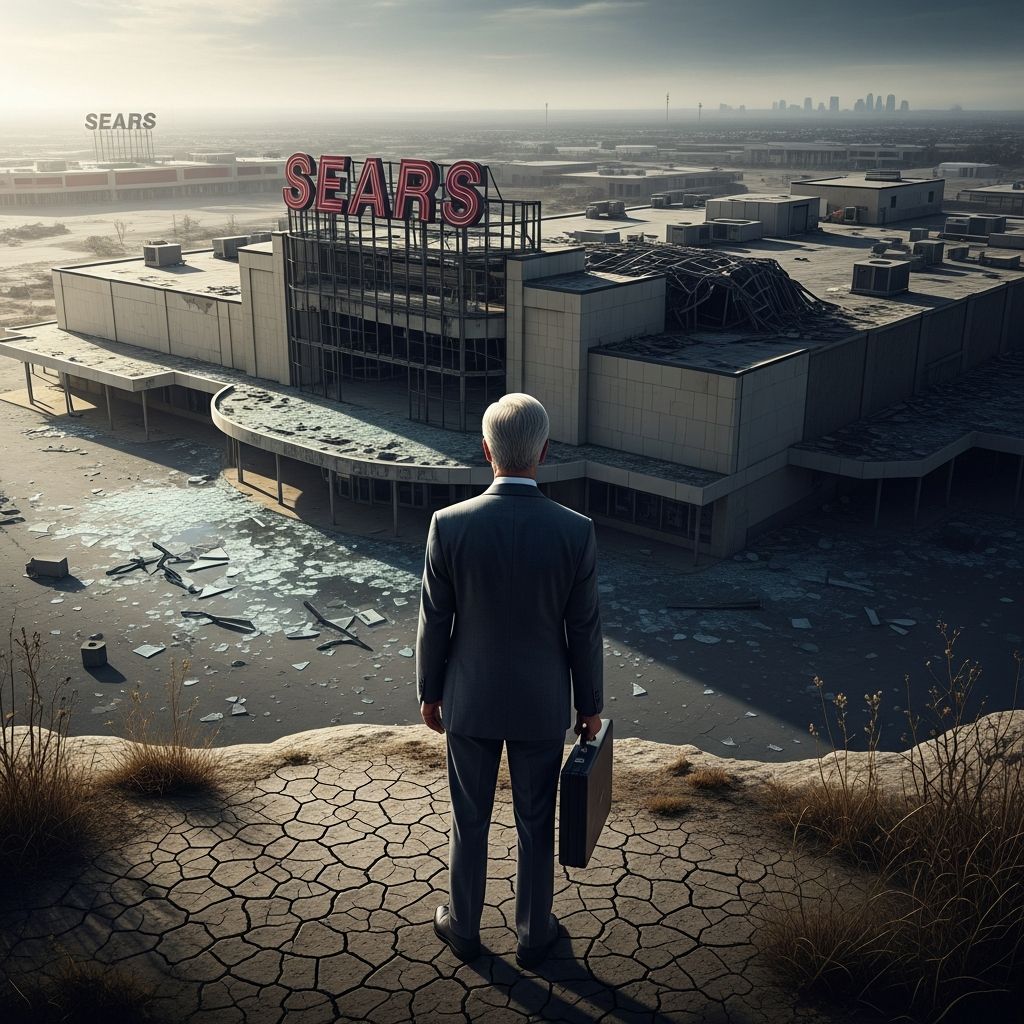 How hedge fund manager Eddie Lampert attempts to rescue Sears through bankruptcy restructuring and strategic store closures.