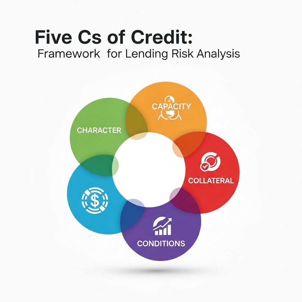 Master the 5 Cs of Credit framework: Character, Capacity, Capital, Collateral, and Conditions for better lending decisions.