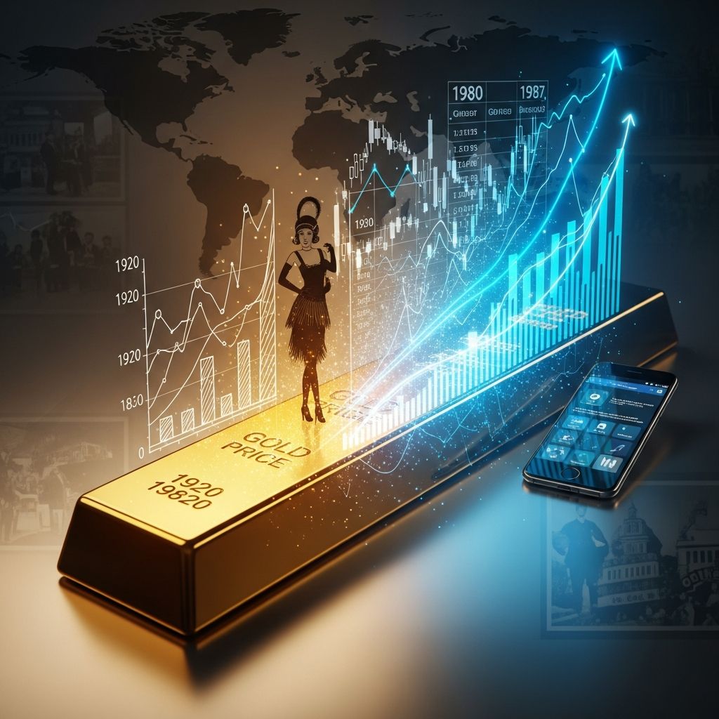 Explore decades of gold price movements, economic factors, and investment implications.