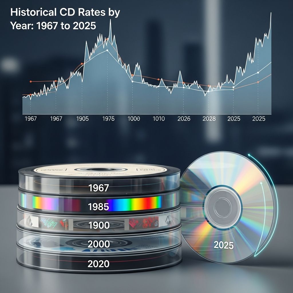 Track CD rate trends from 1967 to 2025 and understand how economic events shaped savings rates.