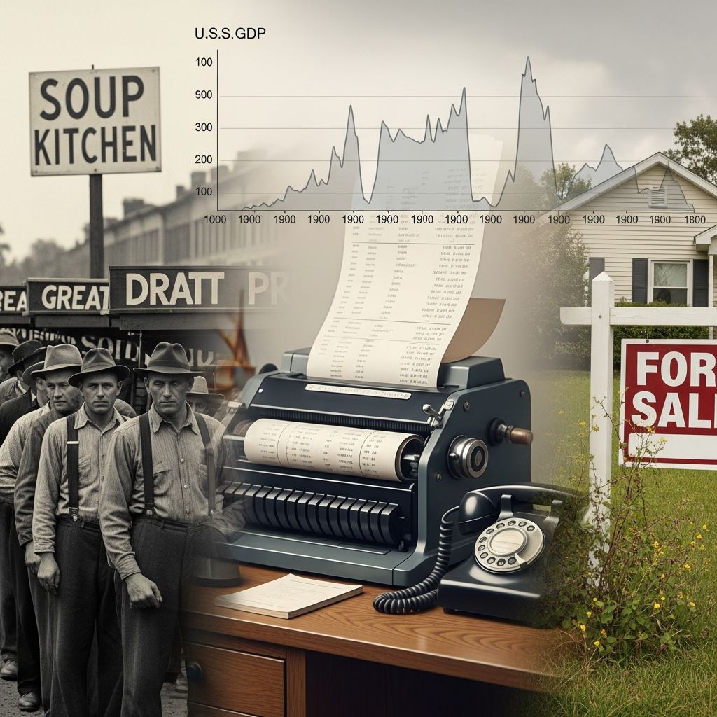 Explore major U.S. recessions from 1797 to present, their causes, impacts, and economic lessons.