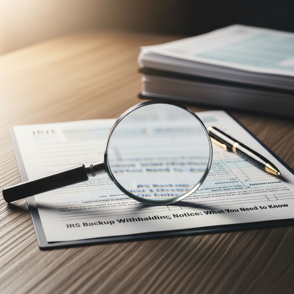 Complete guide to understanding and resolving IRS backup withholding notices on your income.
