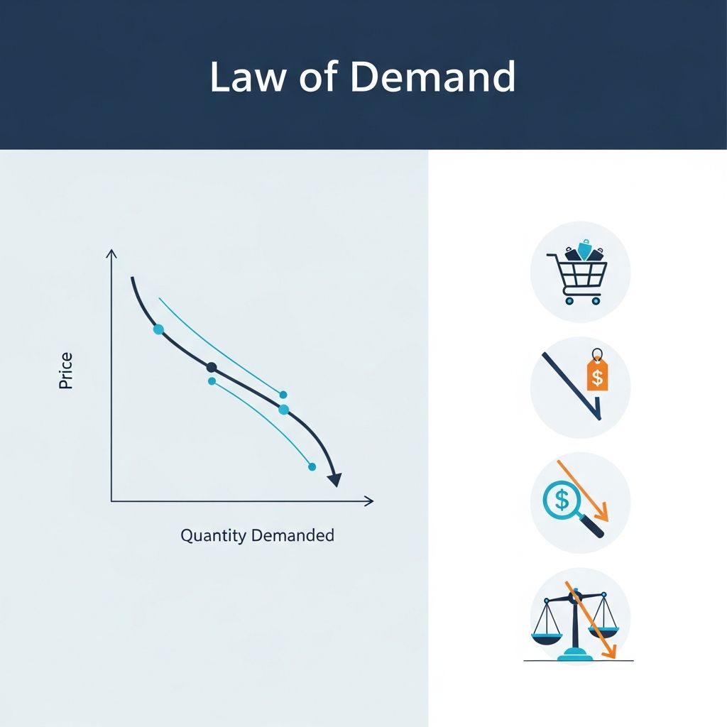 Master the law of demand: inverse price-quantity relationship with real-world examples.