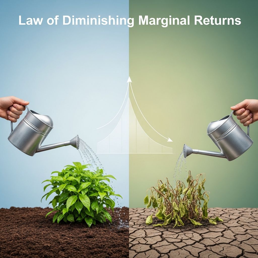 Understand how additional inputs eventually lead to decreased output in production.