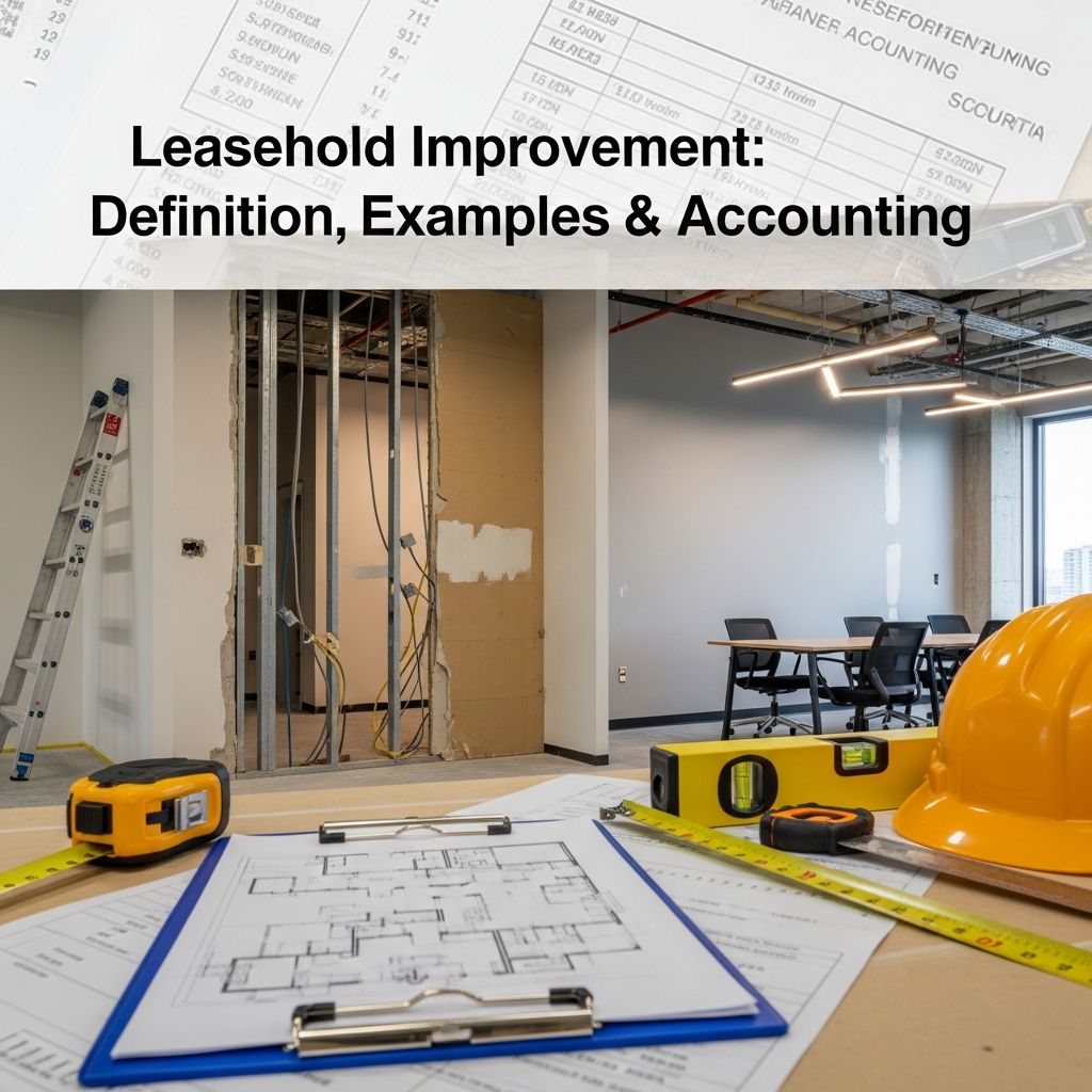 Complete guide to leasehold improvements, accounting treatment, and tax implications for tenants and landlords.