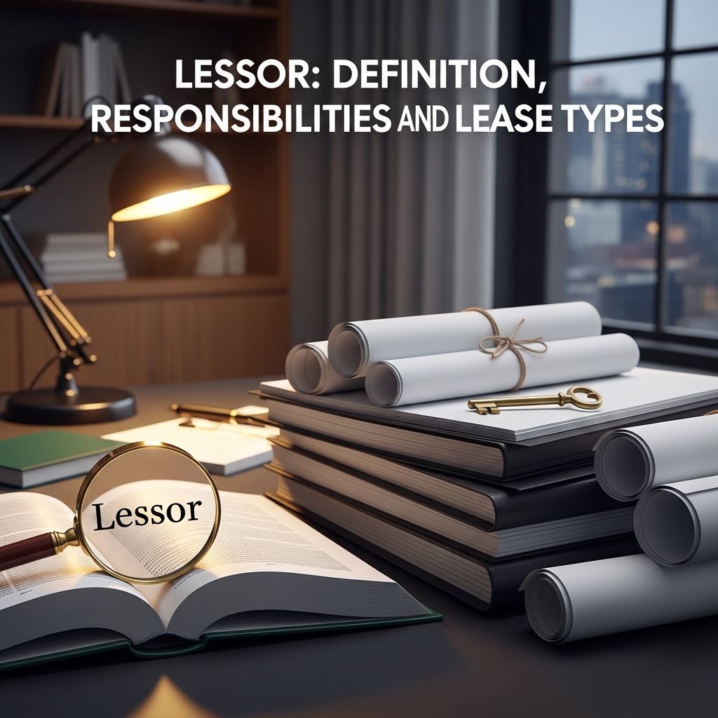 Complete guide to lessors: roles, responsibilities, lease classifications, and accounting standards.