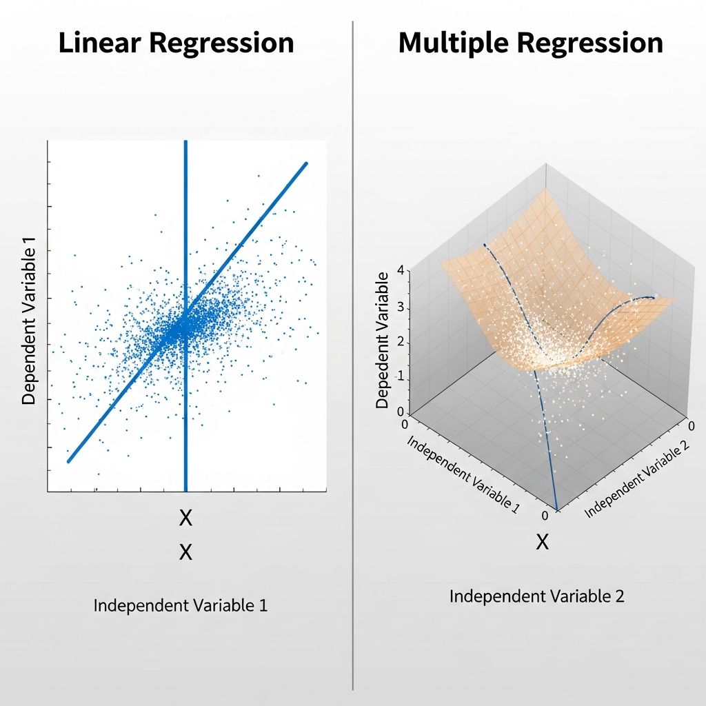 Understand the critical differences between linear and multiple regression analysis methods.