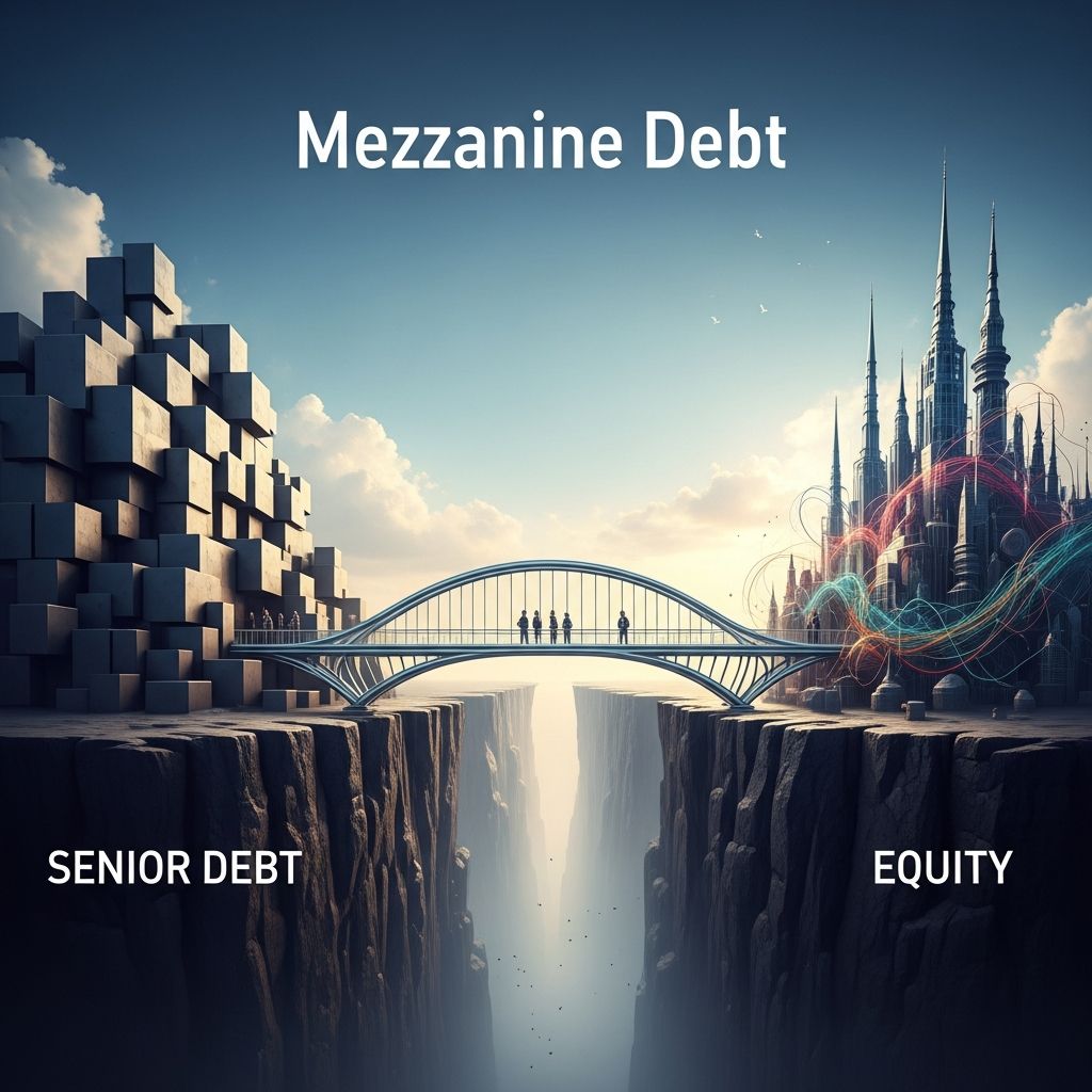Understanding mezzanine debt: hybrid financing that bridges senior debt and equity capital structures.