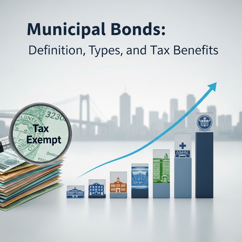 Understand municipal bonds: debt instruments for funding local projects with tax-exempt income benefits.