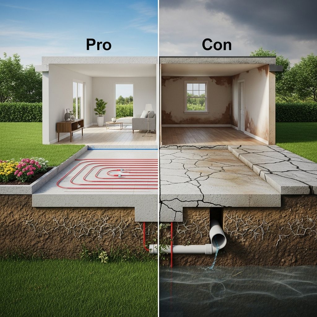 Pros and Cons of Buying a House on a Slab Complete guide to slab foundations: weighing advantages and disadvantages for homebuyers.