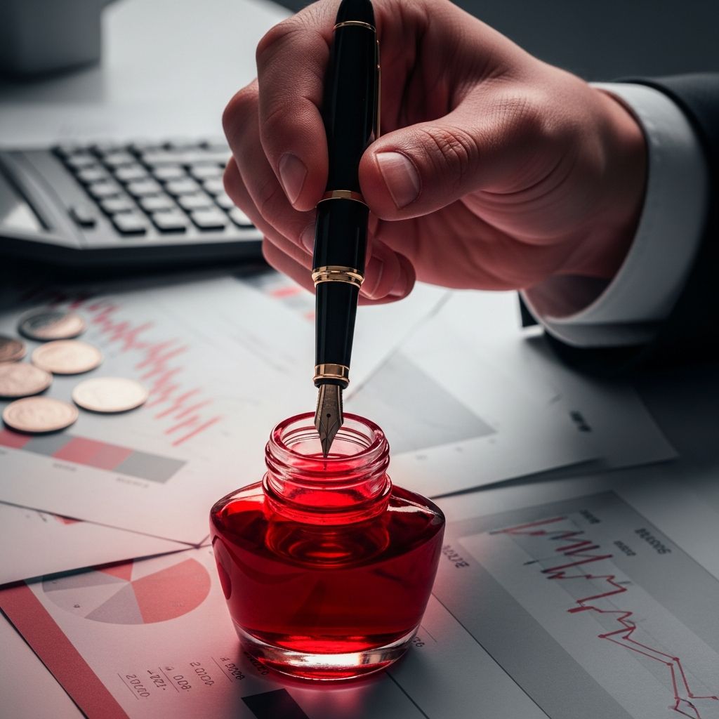 Explore red ink meaning, origins, and implications for business financial health.