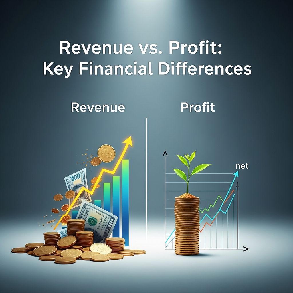 Learn the critical differences between revenue and profit in business accounting.