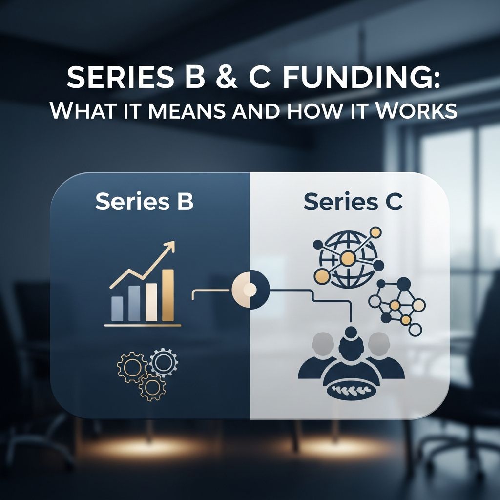 Complete guide to Series B and C funding rounds for startups seeking growth capital.