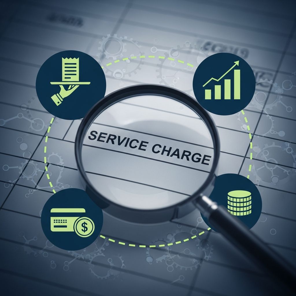Understanding service charges: mandatory fees for services in banking, dining, and hospitality.