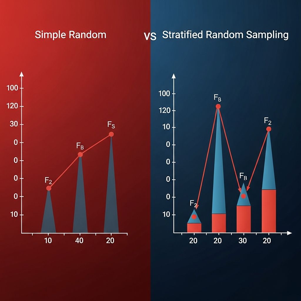 Master the key differences between simple and stratified random sampling methods for accurate statistical analysis.