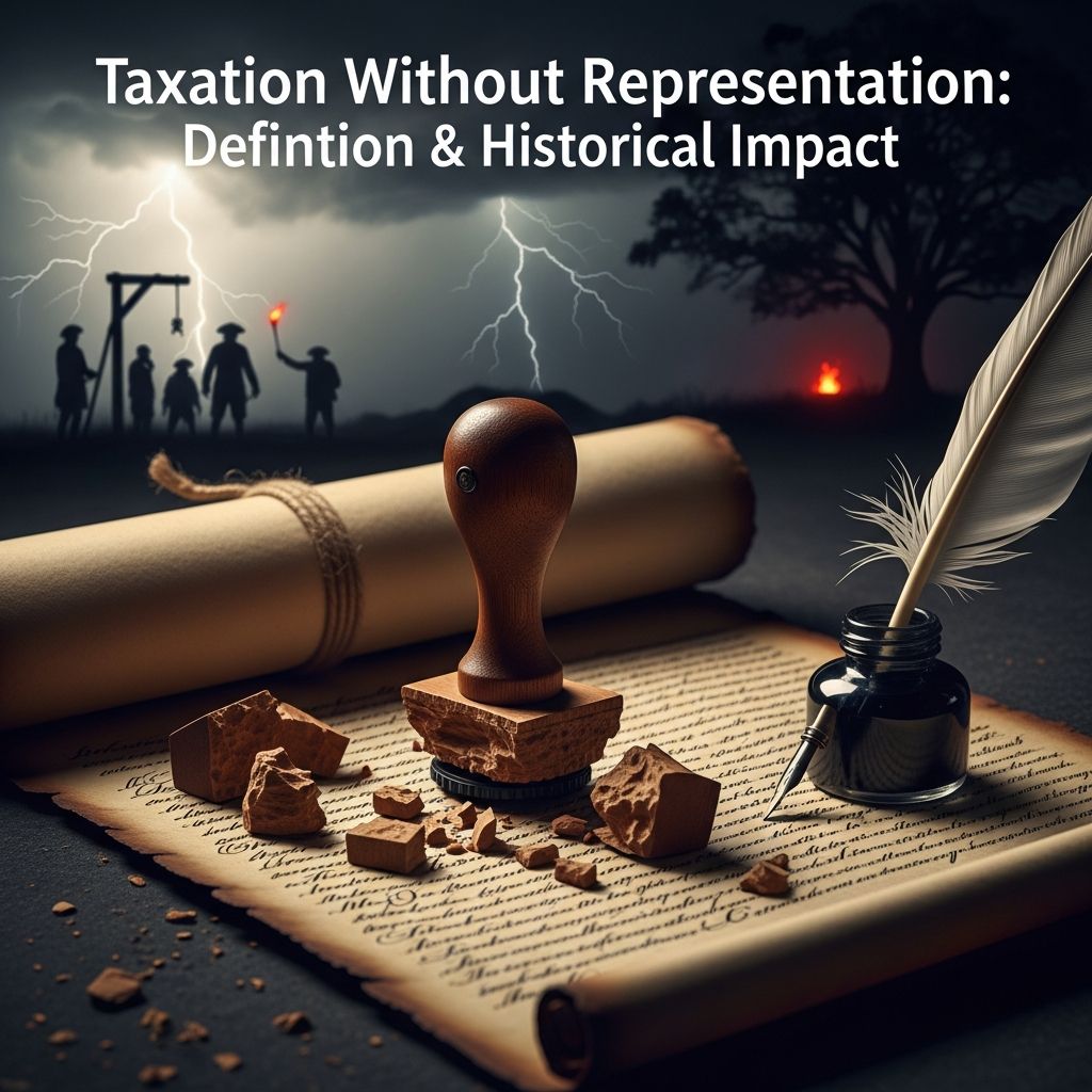 Understand taxation without representation and its role in democratic governance and history.