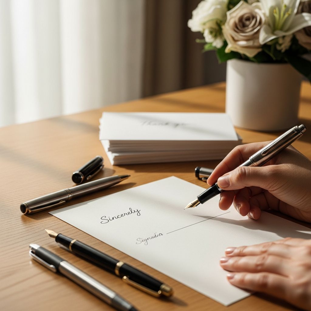 Master the art of closing thank you letters with professional and appropriate sign-offs.