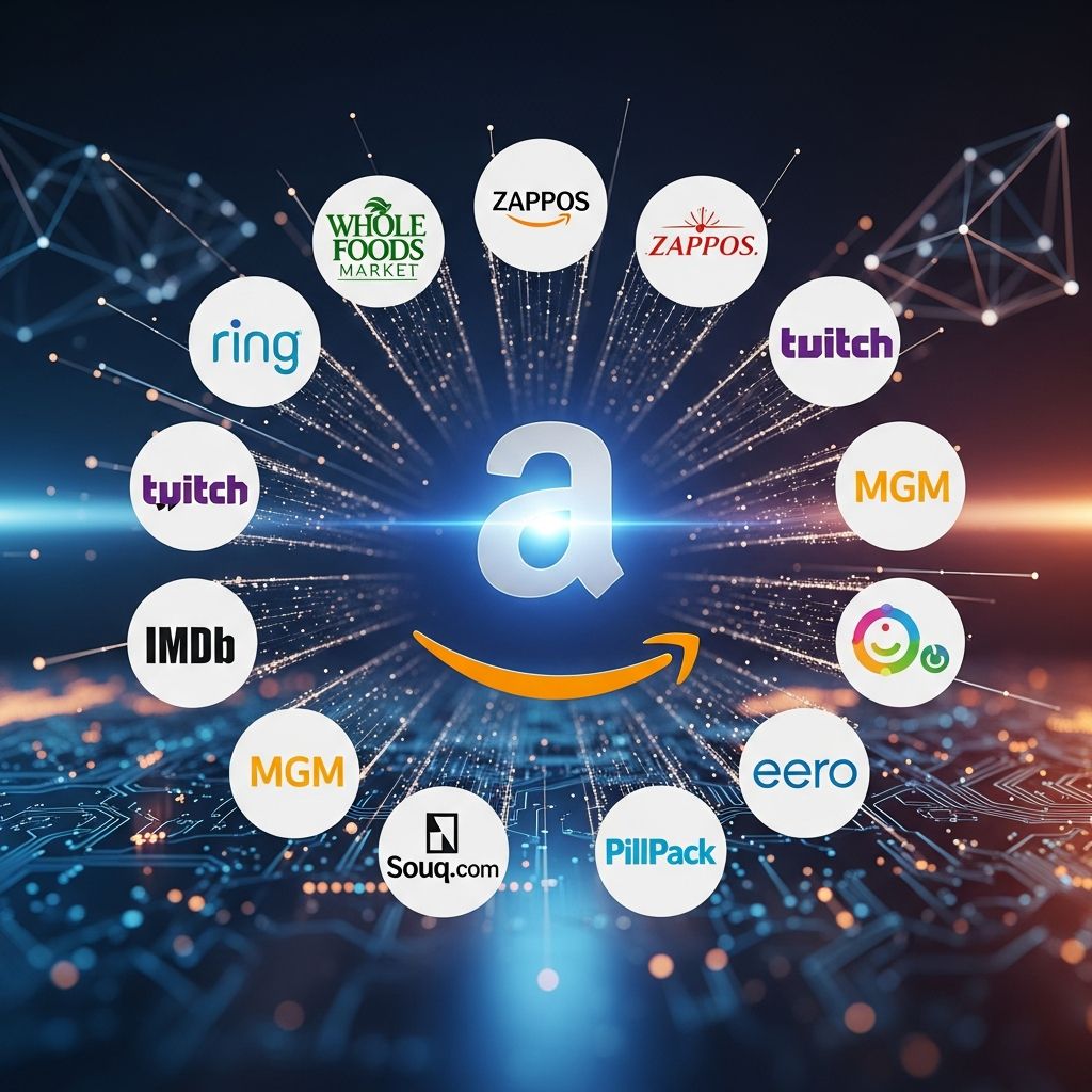 Explore Amazon's major acquisitions and subsidiaries shaping retail, tech, and entertainment.
