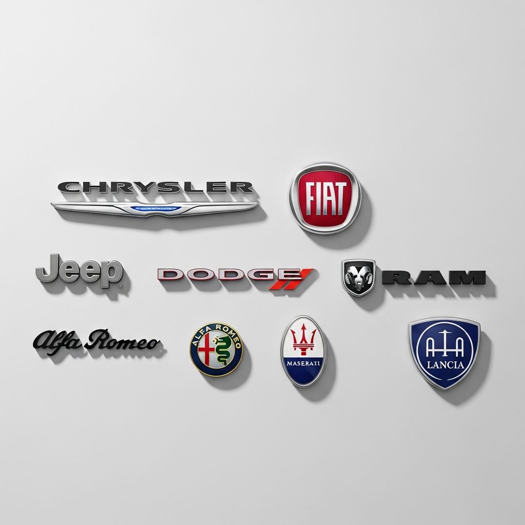 Explore the major automotive and industrial brands under Chrysler and Fiat's corporate umbrella.