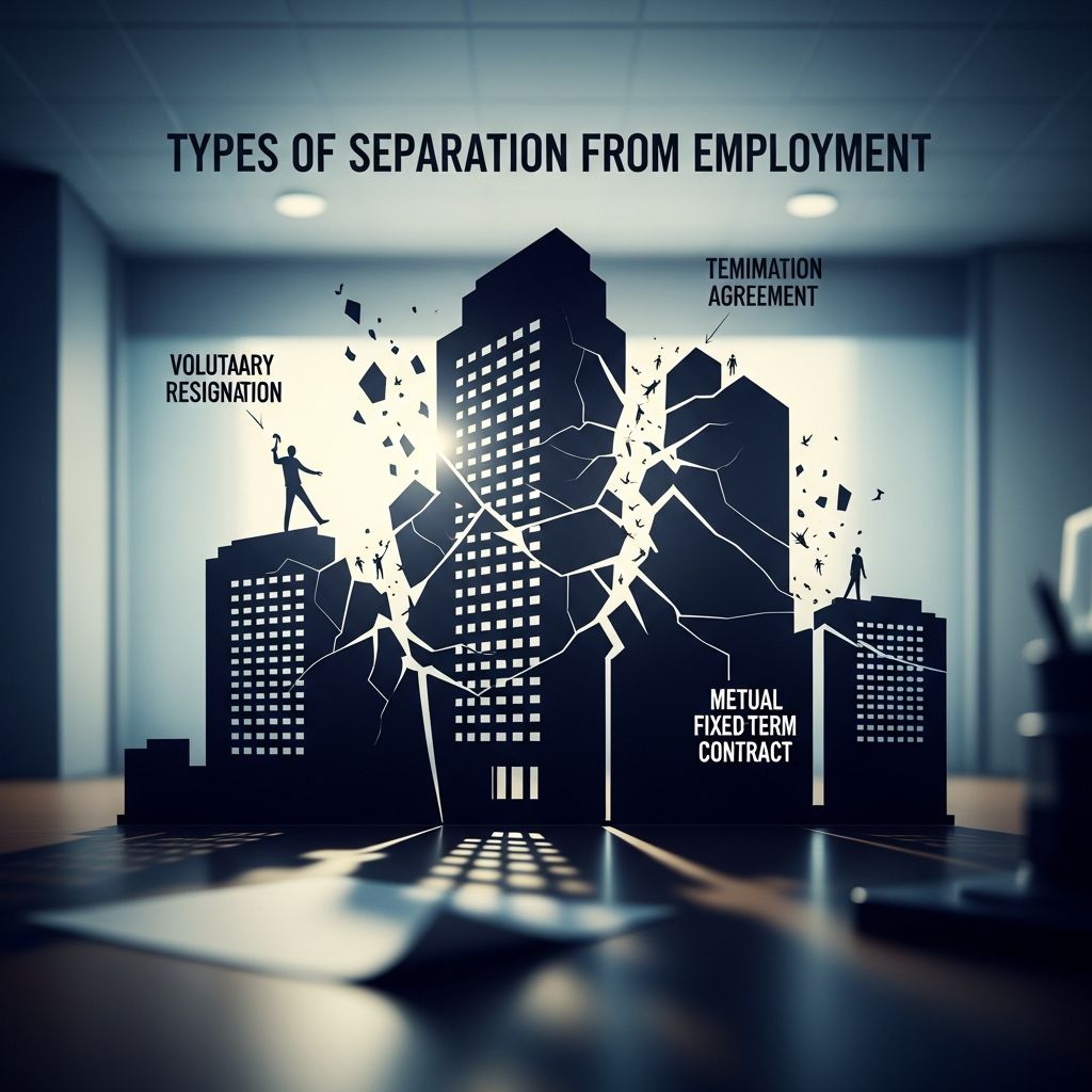 Explore voluntary, involuntary, and mutual employment separations and their implications.