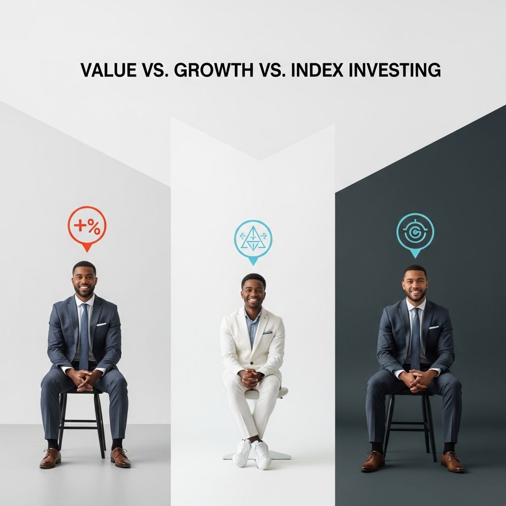 Compare value, growth, and index investing strategies to find the right approach for your portfolio.