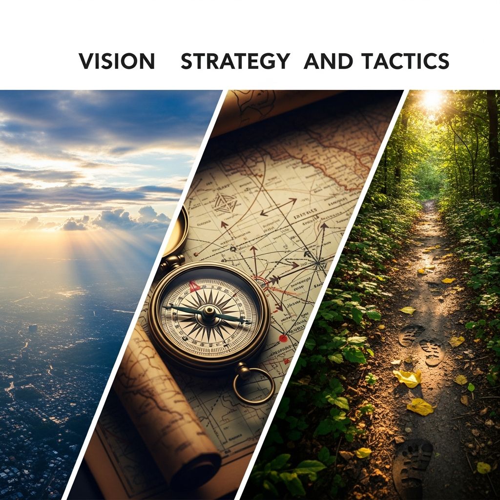 Understand the critical distinctions between vision, strategy, and tactics for effective organizational planning and execution.