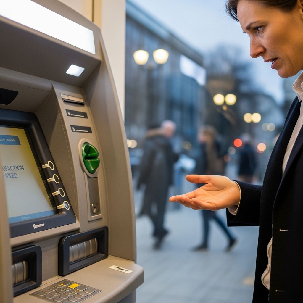 Complete guide to resolving ATM cash withdrawal disputes and protecting your funds.