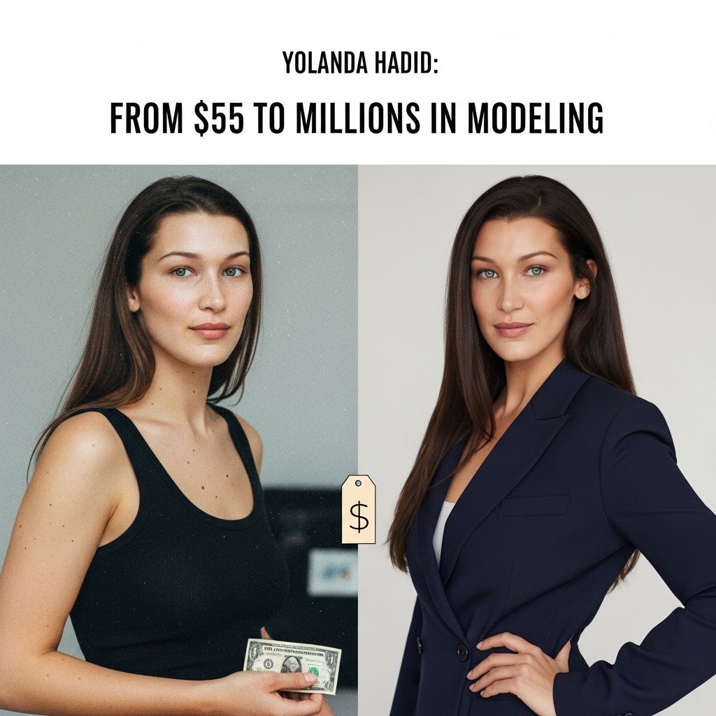 How Yolanda Hadid transformed her life from poverty to a $45 million net worth through modeling and television.