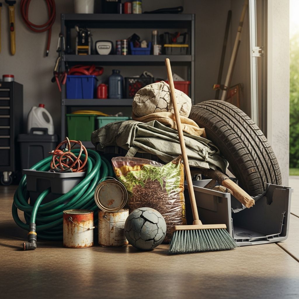Declutter your garage now: Discover the 8 most common culprits stealing space and posing risks—toss them today for a safer, organized home.