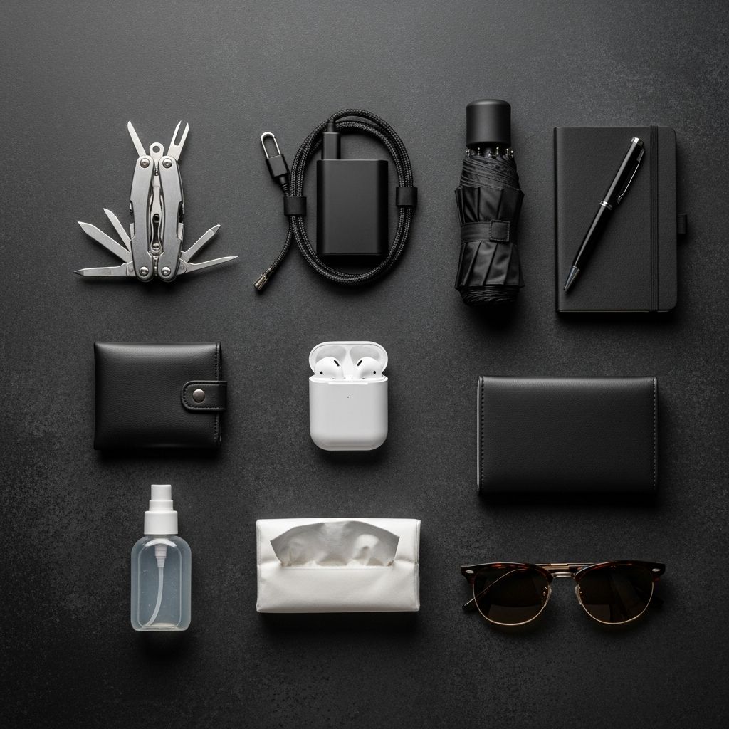 Essential everyday carry items for urban men to stay prepared, safe, and stylish in the city hustle.