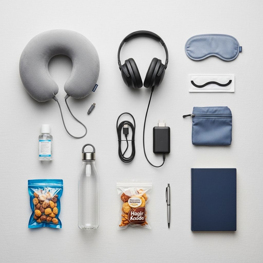 Essential carry-on items to make your economy flight comfortable, stress-free, and prepared for any situation.