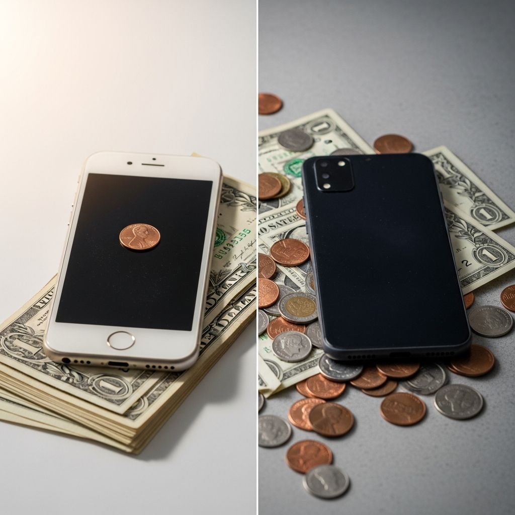Comparing Apple iPhone and Android smartphones to determine which offers the best value for budget-conscious consumers seeking savings.
