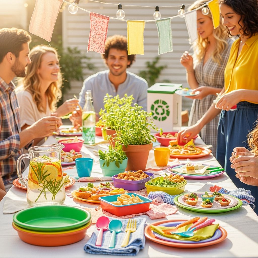 Smart strategies to host an eco-friendly party that minimizes waste, saves money, and delights your guests without excess spending.