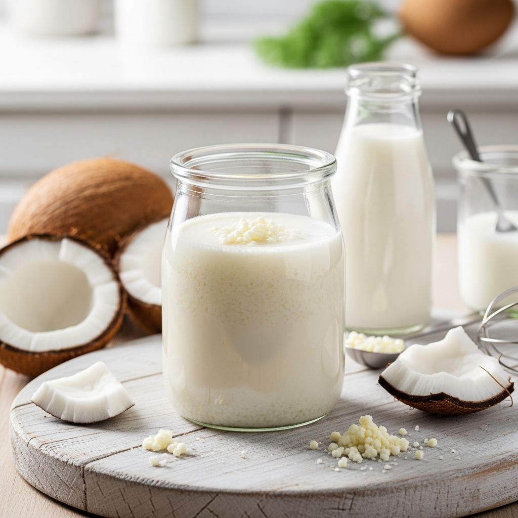 Save money and boost health by making probiotic-rich coconut milk kefir at home – a dairy-free fermented superfood.