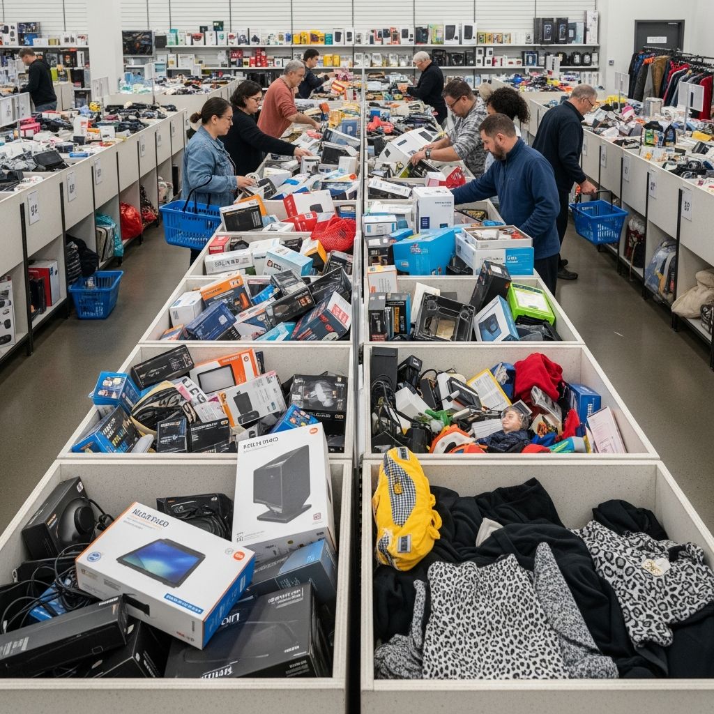 Discover bin stores: treasure hunts for Amazon returns and overstock at rock-bottom prices that drop daily.